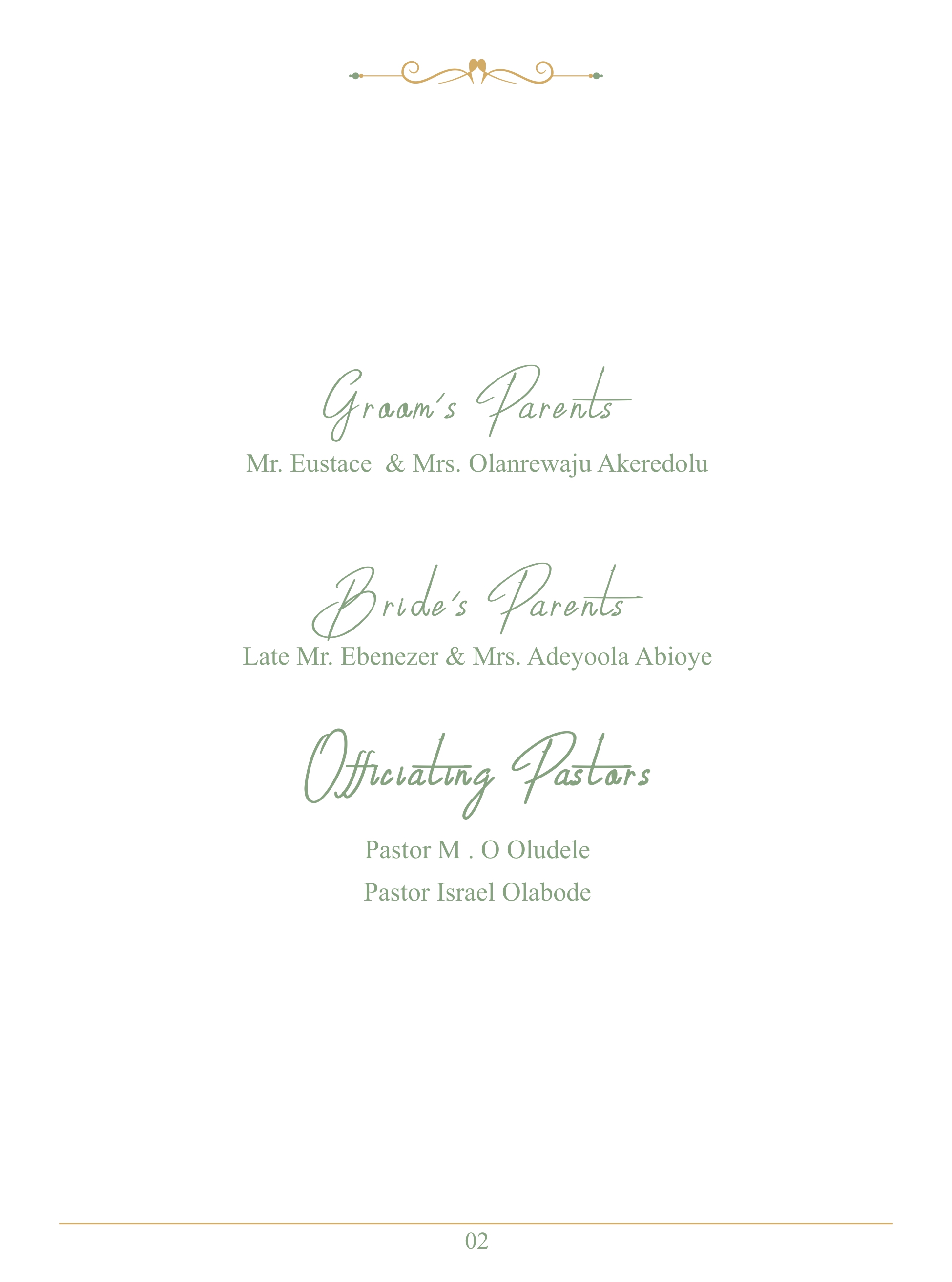 Wedding Program Page 3